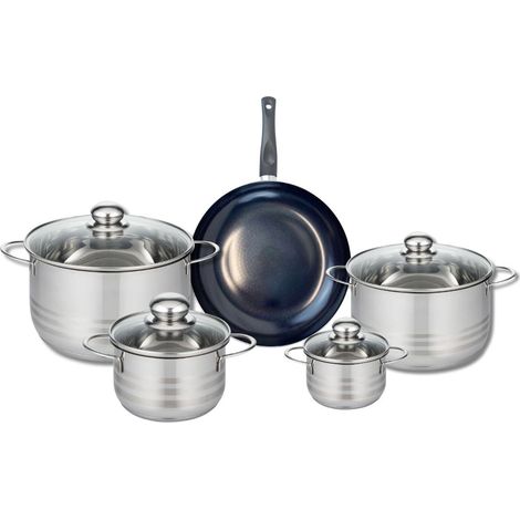 Ensemble de 1 Poêle de cuisson 24 cm et 4 faitouts 12, 16, 20 et 24 cm Elo Prima Brillant (1/5)