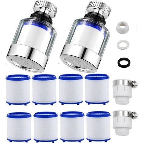 Wasserhahn-Kalkfilter – 10er-Pack – 2 x 360°-Düsen – Trinkwasserfiltration – Küche/Badezimmer (1/5)