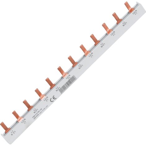 Barre omnibus en cuivre à broches, 63 A, 2 pôles, 12 voies, gaine PVC, bonne conductivité, pour boîte de distribution de disjoncteurs 230-415 V (1/5)