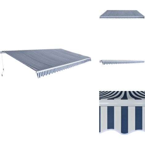 Gelenkarmmarkise 600 cm Blau/Weiß - Gelenkarmmarkise - Sonnensegel - Markise Für Garten - Terrassenüberdachung - Outdoor Möbel (1/5)