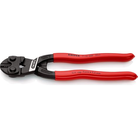 KNIPEX 71 01 200 SB CoBolt® Tronchese a doppia leva rivestiti in resina sintetica atramentata nera 200 mm