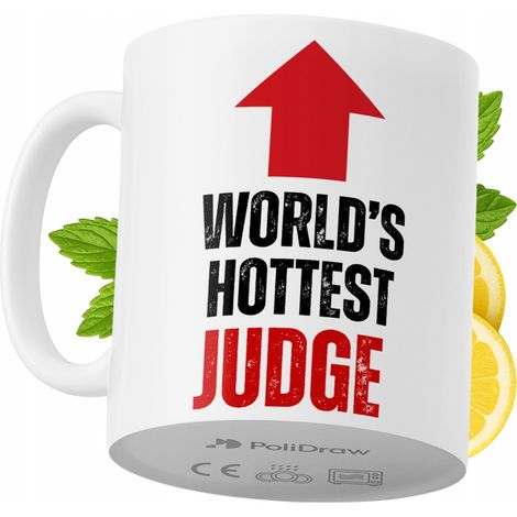 Taza para juez. Divertida taza de café o té con diseño gráfico y texto humorístico. Taza ideal para cumpleaños, santos, días festivos. Taza premium para ocasiones especiales en casa, la oficina o el t (1/5)
