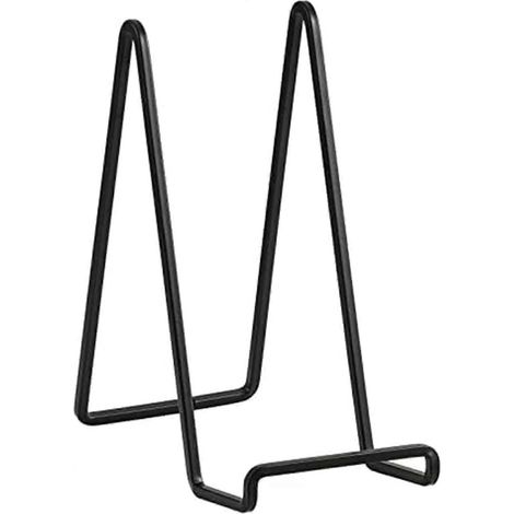 Présentoir chevalet pour assiettes - Porte-assiettes décoratif en métal noir - Support pour cadre photo de table - (1/5)