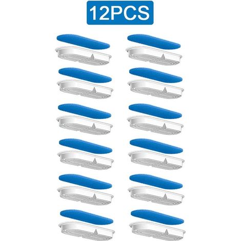 Filtri per fontanelle per gatti - 12 pezzi - Filtro di ricambio a carbone attivo adatto per FT666 - accessorio per ciotola automatica per animali domestici - blu e bianco (1/5)