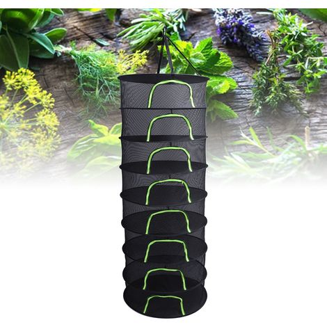 Rack Séchage Herbes 8 Niveaux Respirant Fermeture Zipper Suspension Net Mesh pour Fleurs, Buds, Fish, Ciboulette, Nuts et Plus (1/5)