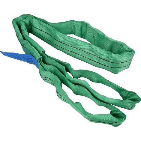 2 sangles de levage PES 80mm x 4m, flexible et haute résistance, double boucle, accessoires de grue robustes (1/5)