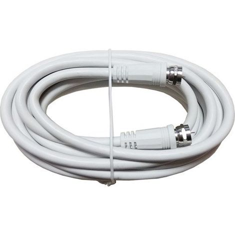 Câble Satellite Fiche F, Mâle/Mâle, Blanc, 4M Elap