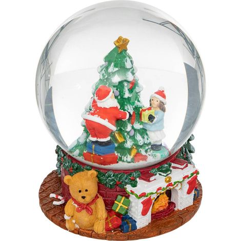 Boule de neige père noël musicale 120mm - Atmosphera créateur d'intérieur
