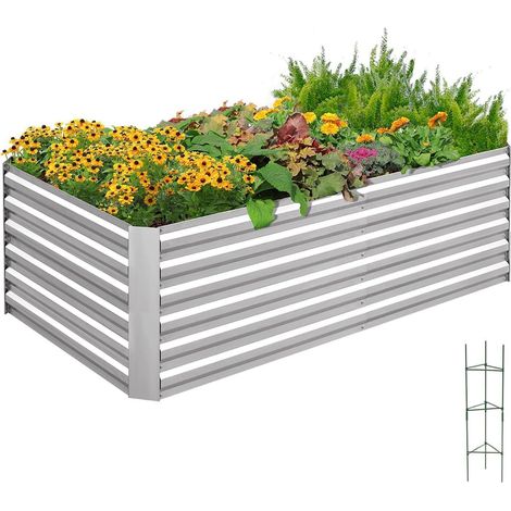 Quictent Hochbeet Pflanzkasten Metall 180x90x56cm Kräuterbeet Garten Gemüsebeet (1/5)