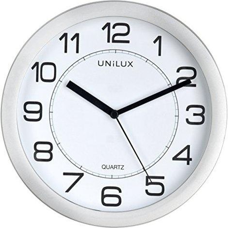 Unilux Attraction Orologio da Parete in Quarzo Grigio Metallizzato 22 cm