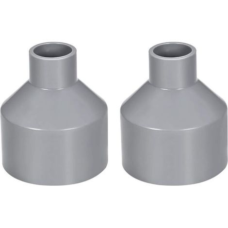 Conector reductor de PVC de 50 mm x 20 mm para desagüe – Conector de cubo a cubo gris – Paquete de 2 unidades para drenaje y ventilación (1/4)