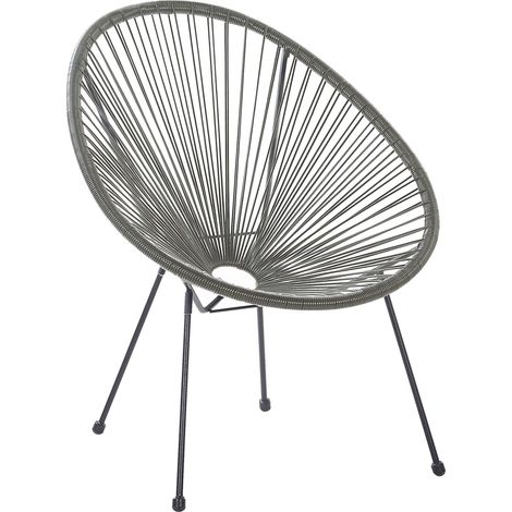 Garden Chair ACAPULCO II PE Rattan Dark Grey