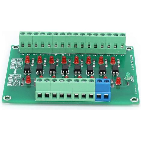 Module d'isolation optique, limite de fréquence de commutation 20 kHz, 12 V à 3,3 V, 8 canaux, optocoupleur, signal PLC (1/4)