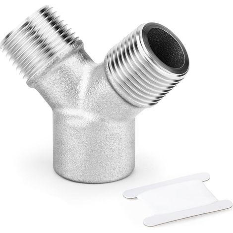 FOREHILL 1 PCS Convertisseur pour raccord en Y, 1/4 mâle femelle à filetage conique fractionné, acier inoxydable 304 Filetage à trois voies avec fusible Raccordement par écrou en Y