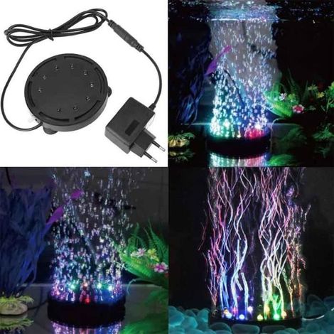 Lumière Aquarium LED Lampe à Bulles d'air sous-Marine Submersible 12V lumière Changeante Multi-colorée pour Réservoirs Poissons (1/3)