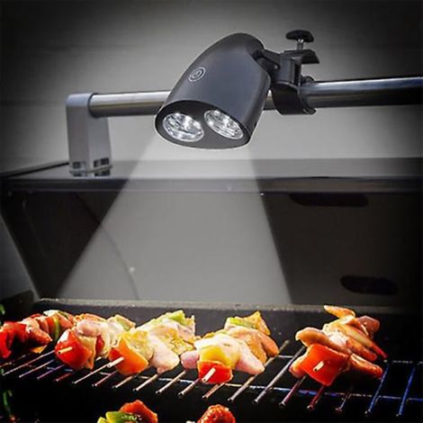 Lampe pour barbecue - Lampe de barbecue extérieure flexible à 360° avec 10 LED - Lampe de nuit résistante à la chaleur avec base à pince robuste-AquaForge