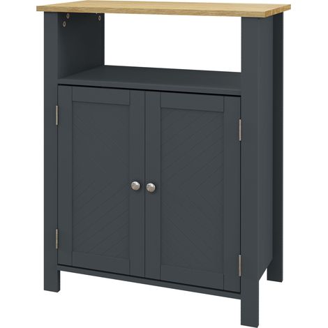 Armoire de Salle de Bain 3 Étagères MDF Panneaux de Particules avec Tablette Interne Réglable 60x30x80,5 cm