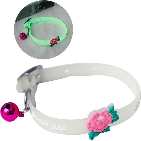 Collier ajustable pour chiens et chats, lampe de sécurité pour promenades nocturnes, anneau lumineux autour du cou (1/4)