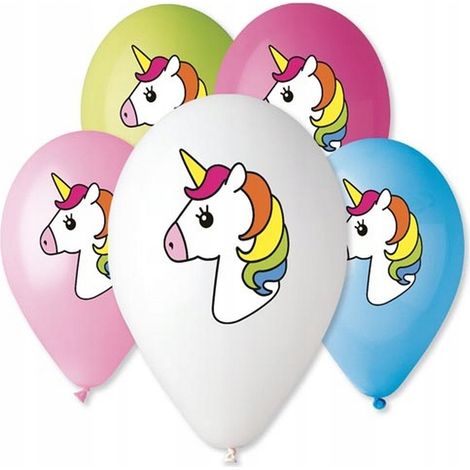 Globos premium "Unicornio" de 12 pulgadas, 5 unidades.