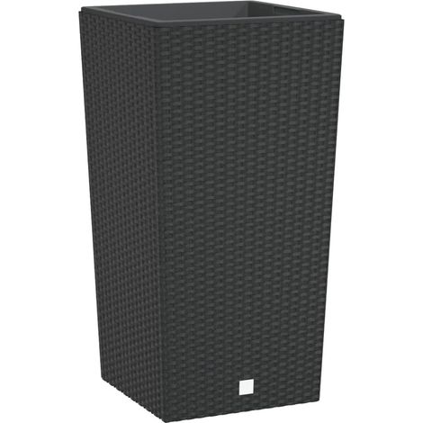 Fioriera rialzata vassoio piante fiori terrazzo giardino e interno rimovibile 21/49 L rattan PP antracite 020038605