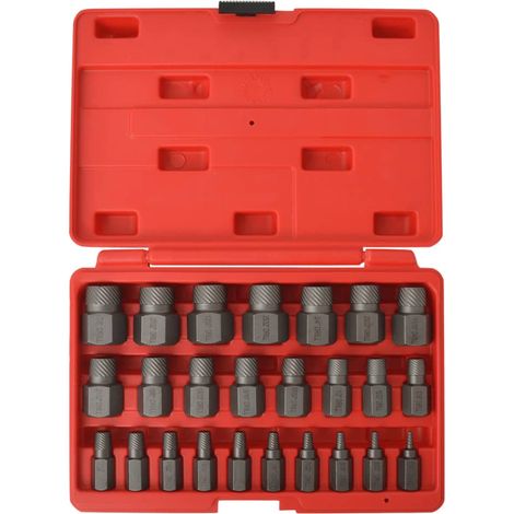 Kit extractor de tornillos multicanal de acero 25 piezas 020003973 (1/4)