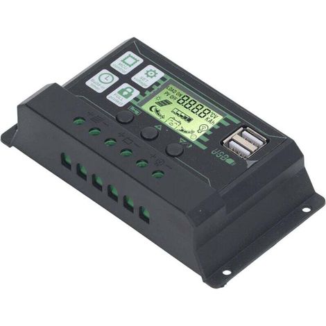 PWM Solar Charge Controller Regulator, Clear LCD Screen, 100A PWM Solar Charge Controller, 3-Stage Charging Mode for Open AGM GEL Batteries (1/5)