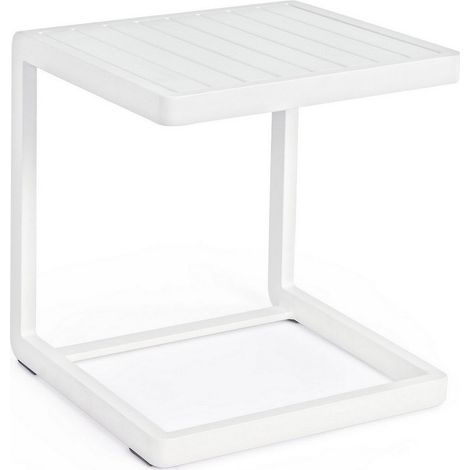 Tavolino da caffe "Konnor " per lettino da esterno e giardino 40 cm in alluminio -Bianco (1/10)