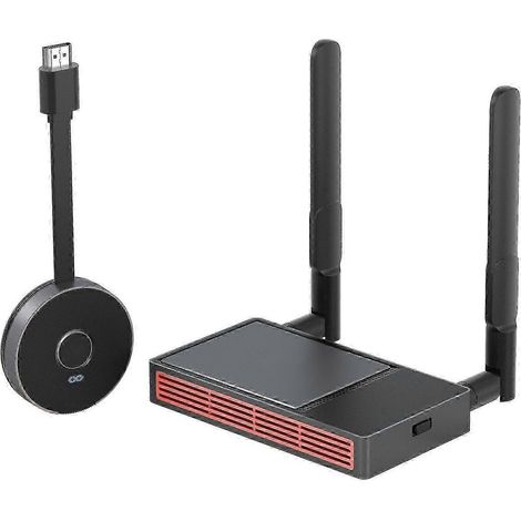 Kit d'extension HDMI sans fil 4K à 30 Hz avec émetteur et récepteur, adaptateur audio/vidéo pour TV, double antenne, portée de 30 m, installation facile (Plug and Play). (1/5)