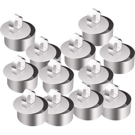 Lot de 12 moules à gâteaux en acier inoxydable 8 cm – Anneaux pâtisserie pour desserts et plats – Faciles à nettoyer, passent au lave-vaisselle (1/5)