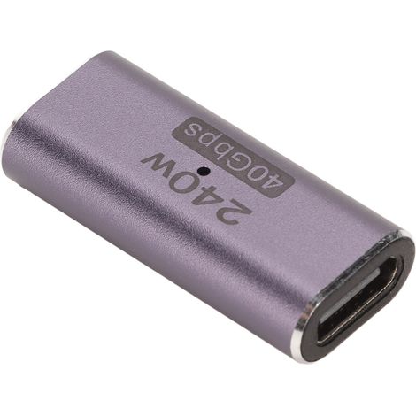 Adaptateur USB-C 4.0 HD 8K 40 Gbit/s PD240 W à charge rapide, boîtier en aluminium, adaptateur portable USB-C vers USB-C pour téléphone portable, connecteur femelle-femelle droit. (1/5)