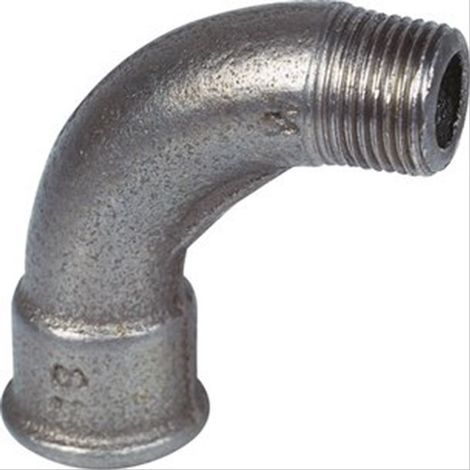 Lot de 10 coudes grand rayon fonte noire à visser - mâle femelle 3/8'' (12/17)