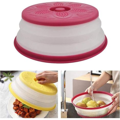 1 Couvercle Micro-ondes, Pliable, Silicone Et PP, Évacuation Vapeur, Cuisine Et Camping (1/5)