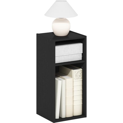 Étagère à Livres, bibliothèque étroite à 2 Niveaux, avec étagère de Rangement de 10-in de Largeur, pour Salon, Chambre, Bureau à Domicile, Bois Noir (1/5)