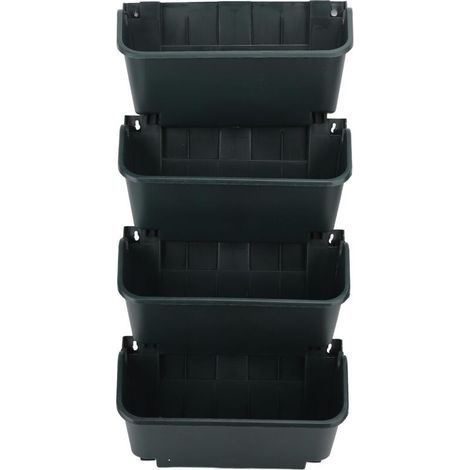 Ensemble de Jardinières Verticales, 4 Pots Suspendus, Pot de Fleurs Mural Vertical, Gain de Place, Boîte de Jardinière Verticale en Plastique Respirante pour Porche, Jardin, (1/5)