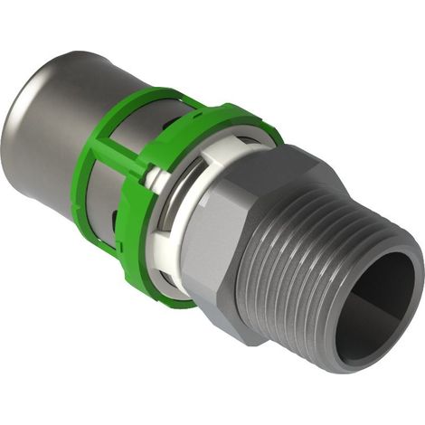 COMAP Manchon droit mâle filetage conique métallique pour tubes multicouche à sertir - 26x3-3/4 - Vendus par 2 - Raccords MultiSkin - 7243GW2634
