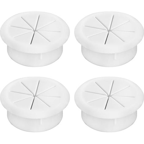 Lntyq Kabelkanäle, Kabelkanäle, Kabelabdeckung für 50 mm Rundkabel, Kabellochabdeckung, weiße Kabeltüllen aus Gummi für Büro, Computertisch, Arbeitsplatten, Möbel (1/5)
