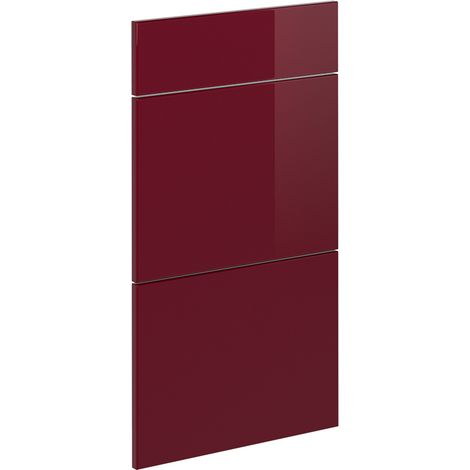 Façade de cuisine R-Line, Rouge brillant, 39.6x70.4cm façade de meuble pour meuble bas à tiroirs, Vicco (1/5)