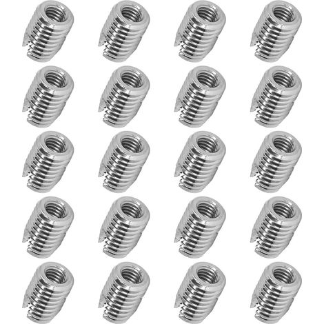 Packung mit 20 Gewindeeinsätzen M6x1,0 und M10x1,5 L14mm, Edelstahl 302, selbstschneidende Schlitzschrauben (1/5)