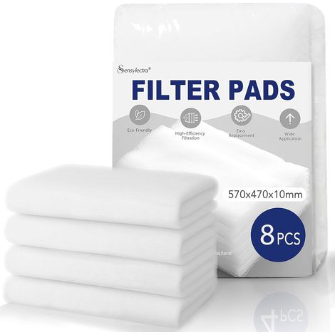 Lot de 8 tapis filtrants 47 x 57 cm - Tapis filtrant en non-tissé de 10 mm - Convient pour la ventilation domestique, les hottes aspirantes et les climatiseurs (1/5)