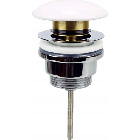 Tappo lavabo click-clack in ceramica 66 mm bianco