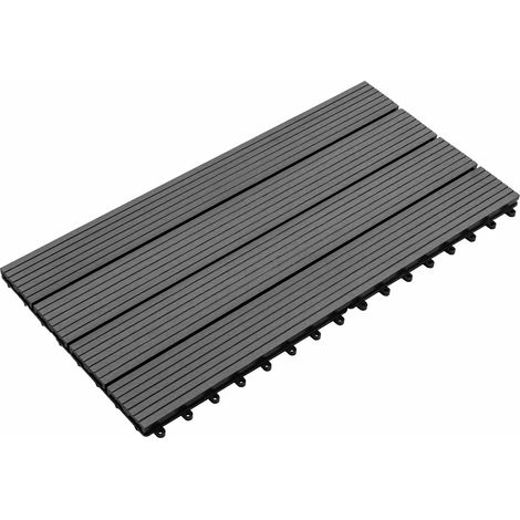 Terrassenfliese 6 pcs Grau 60 x 30 cm WPC vidaXL