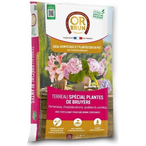 Terre de Bruyère pour Hortensias et Érables du Japon - Or Brun 20L