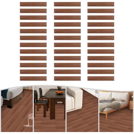36 Stück PVC-Bodenbelag, selbstklebende Bodenplatten, selbstklebender DIY-Bodenbelag (1/5)