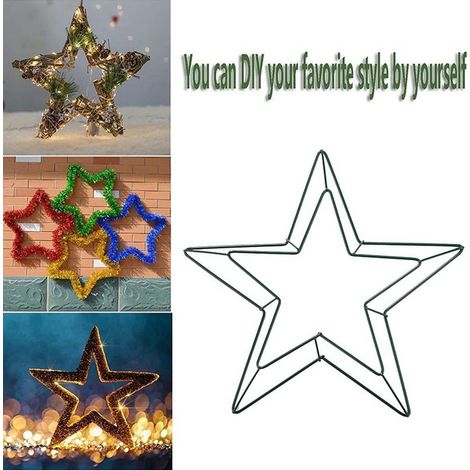 Cadre Pour Couronne En Forme D Étoile - Cadre Métallique 30 cm - Pour Décorations Festives Et Projets Artisanaux - 1 Pièce (1/5)