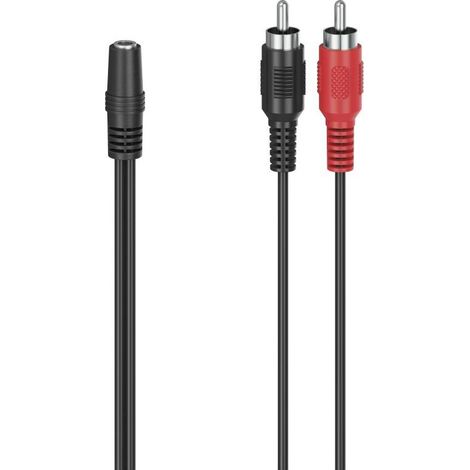Hama 00205186 RCA / Jack Audio Adattatore [1x Presa jack da 3.5 mm - 2x Spina RCA] Nero (1/2)