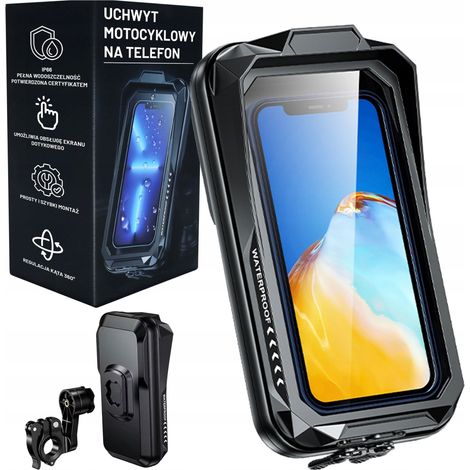 Étui Téléphone Moto - Noir - 7 Pouces - Étanche Ip66 - Support Téléphone - Protection Écran Tactile (1/5)