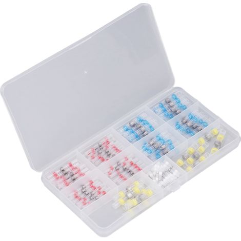 100-teiliges Set Schrumpfverbinder-Stoßverbinder, Lötversiegelung, wärmeschrumpfisolierte, wasserdichte Kabel-Crimpklemmen (1/5)