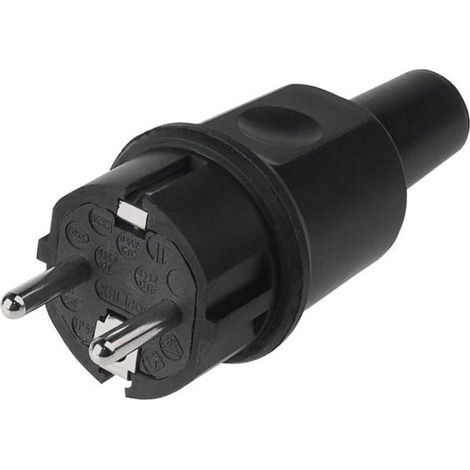 Bachmann 913.169 Fiche électrique mâle avec terre Tout caoutchouc 250 V noir IP44, IP20 (1/3)