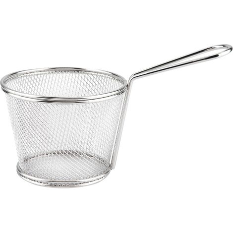 Panier de friture en acier inoxydable, mini passoire pour chips, cuisson des pommes de terre, outil de présentation alimentaire. (1/5)