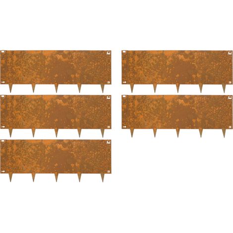 Rasenkanten aus Cortenstahl 40 x 106 cm Flexibel - 5 Stück (1/5)